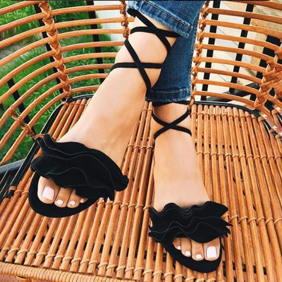 ルタロン FRILL CROSS SLING BACK SANDALS KARIN TAKUBO×LE TALONフリルクロススリングバックサンダル